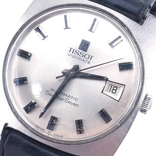 【ヴィンテージ】TISSOT ティソ/ヴィソデート シースターセブン 315T/自動巻き/ステンレス・レザー/シルバー・ブラック
