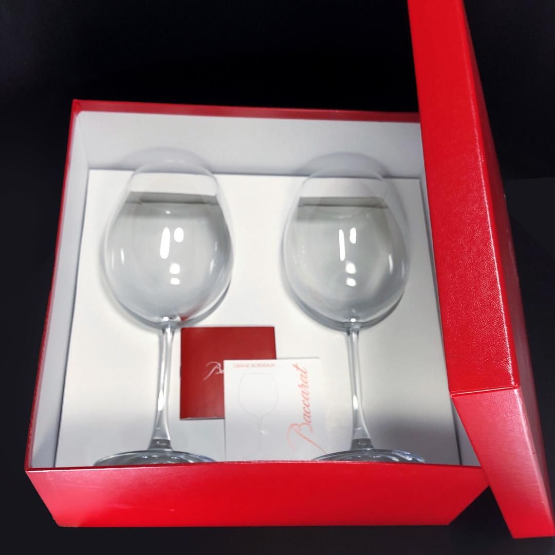 【美品・箱付き】Baccarat バカラ/デギュスタシオン グランボルドー ワイングラス 2客/クリスタルグラス/クリア/BC334