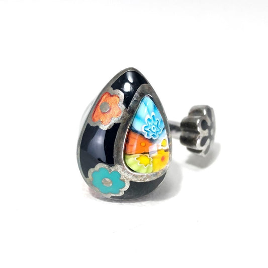 Alan K アランケイ/レディース/ベネチアンガラス リング 花柄 /15号/SV925/シルバー・マルチカラー