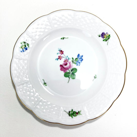 【美品】HEREND ヘレンド/小皿/エリザベートの薔薇 金彩 プレート 3枚セット/陶器/ホワイト/HE02