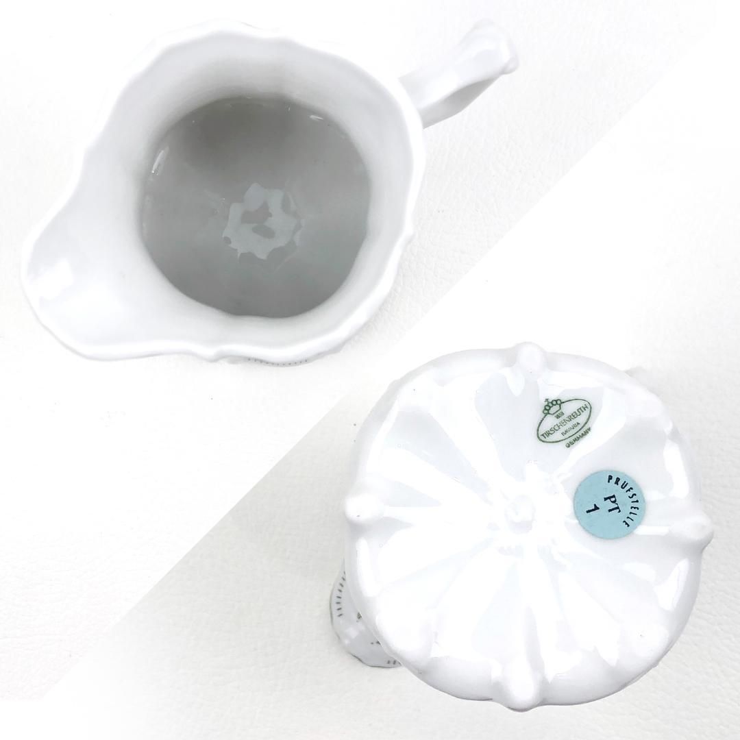 【美品】TIRSCHENREUTH ティルシェンロイト/ババリア ティーポット・シュガーポット・クリーマー/陶器/ホワイト