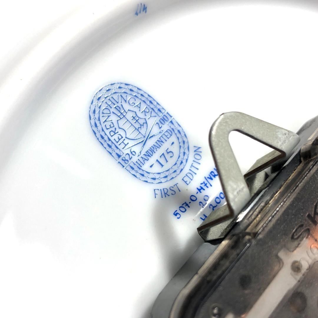 HEREND ヘレンド/ウィーンの薔薇 ウォールクロック 23cm/陶器/ホワイト マルチカラー