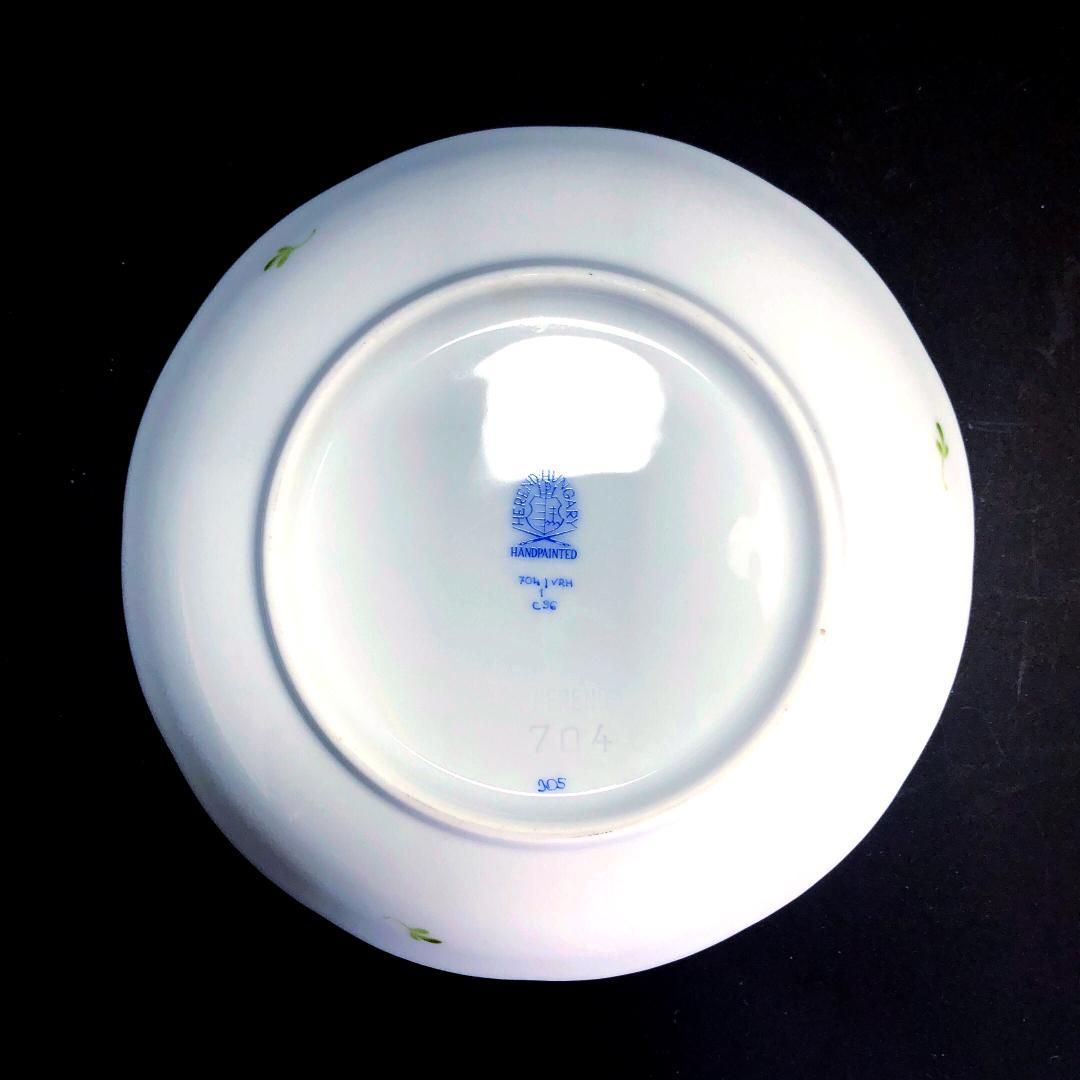 【美品】HEREND ヘレンド/ウィーンのバラ カップ&ソーサー1客・カップのみ1客・フルーツ皿1枚/フローラル・花/陶器/ホワイト・グリーン