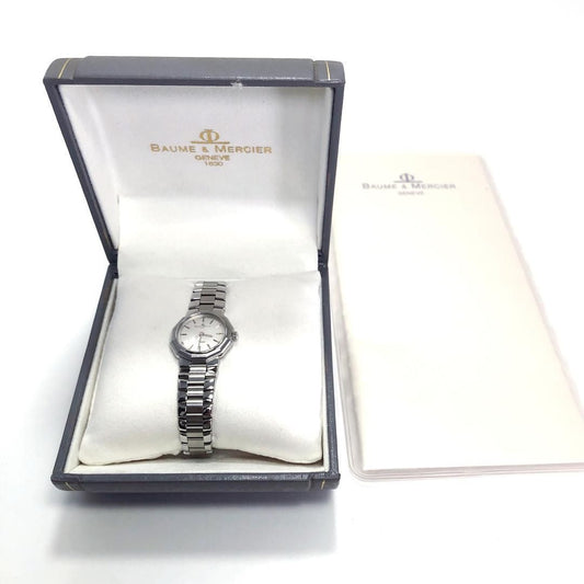 【美品・電池交換済・ケース・保証書付】BAUME&MERCIER ボーム&メルシエ/リビエラ 5231/クォーツ/ステンレス/シルバー