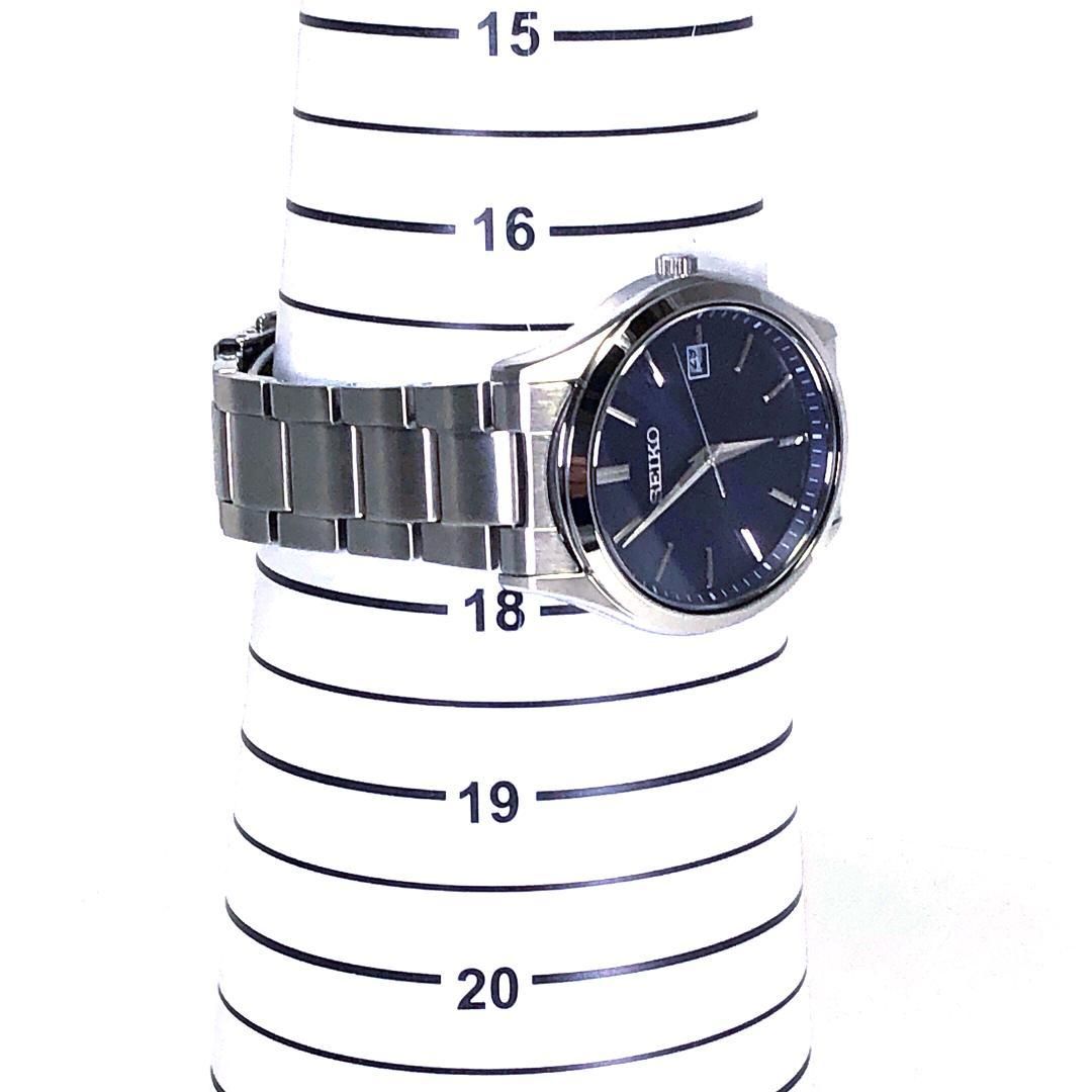 【美品・箱・コマ付き】SEIKO セイコー/セレクション Sシリーズ V157-0DR0/ソーラークォーツ/ステンレス/シルバー・ネイビーブルー