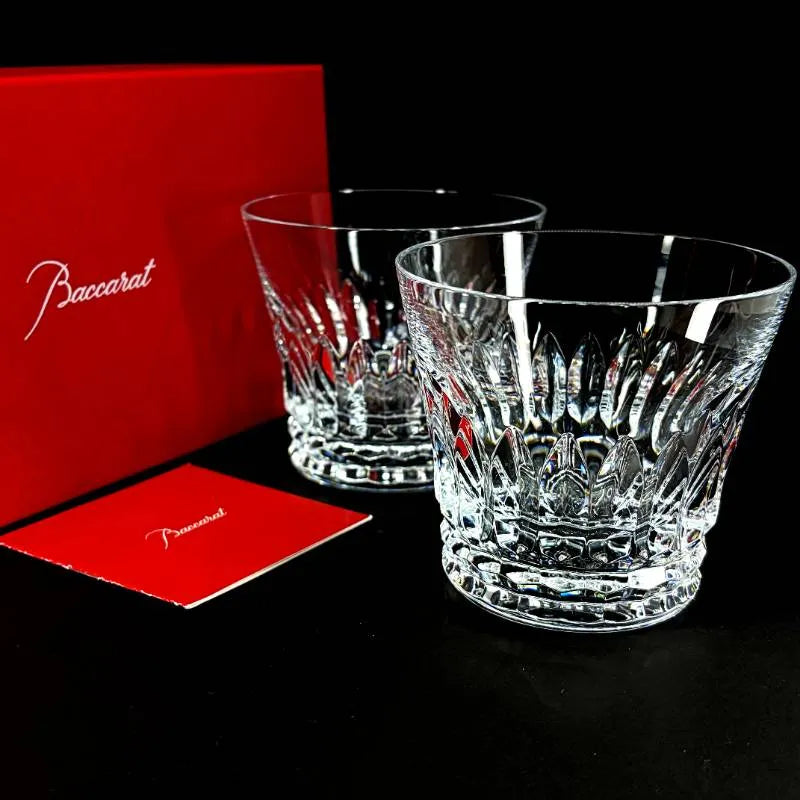 【美品・箱付き】Baccarat バカラ／ティアラ ペア タンブラー／クリスタルグラス／クリア／BC575