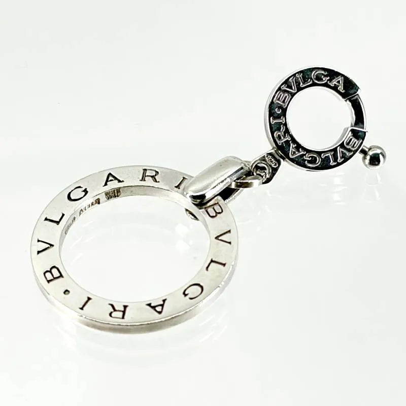 【美品】BVLGARI ブルガリ／ロゴサークル ペンダントトップ ネックレス チャーム ／SV925／シルバー
