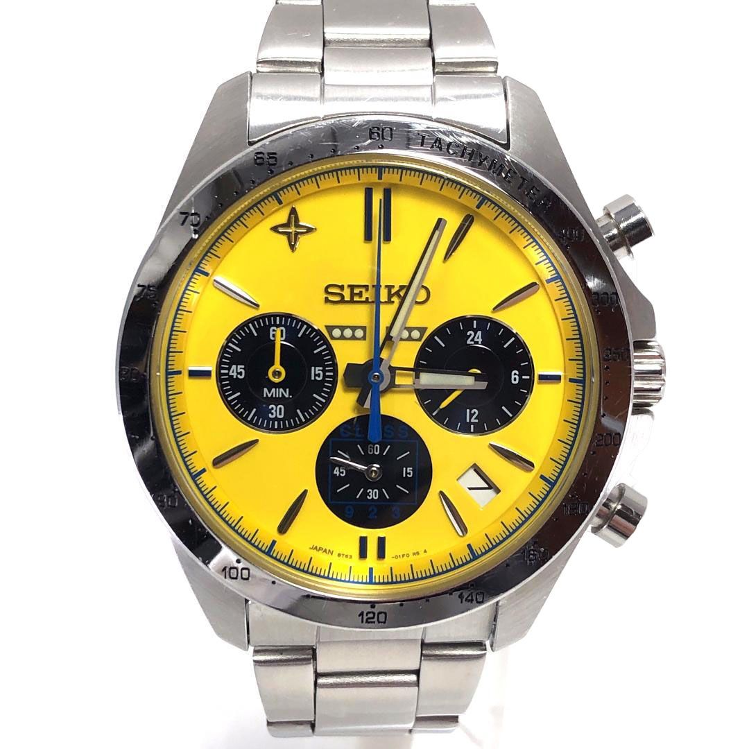 【限定・電池交換済み】SEIKO セイコー／ドクターイエロー 25周年 8T63-01E0／クォーツ／新幹線／ステンレス／シルバー・イエロー