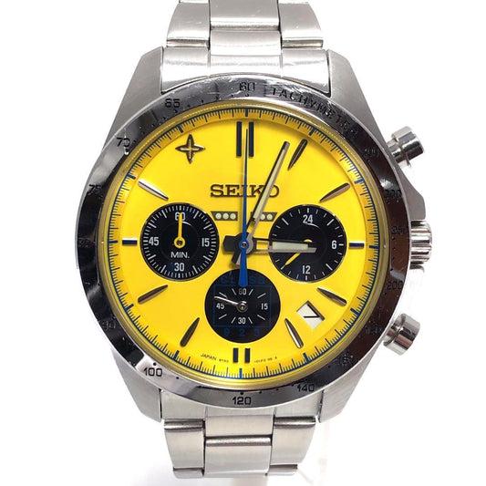 【限定・電池交換済み】SEIKO セイコー／ドクターイエロー 25周年 8T63-01E0／クォーツ／新幹線／ステンレス／シルバー・イエロー