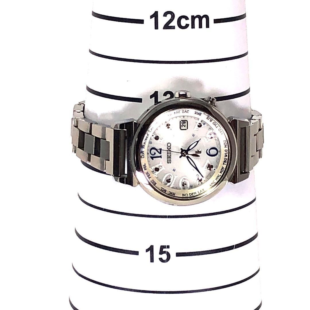 【美品】SEIKO セイコー／ルキア ラッキーパスポート 1B25-0AA0／ソーラークォーツ／ステンレス／シルバー