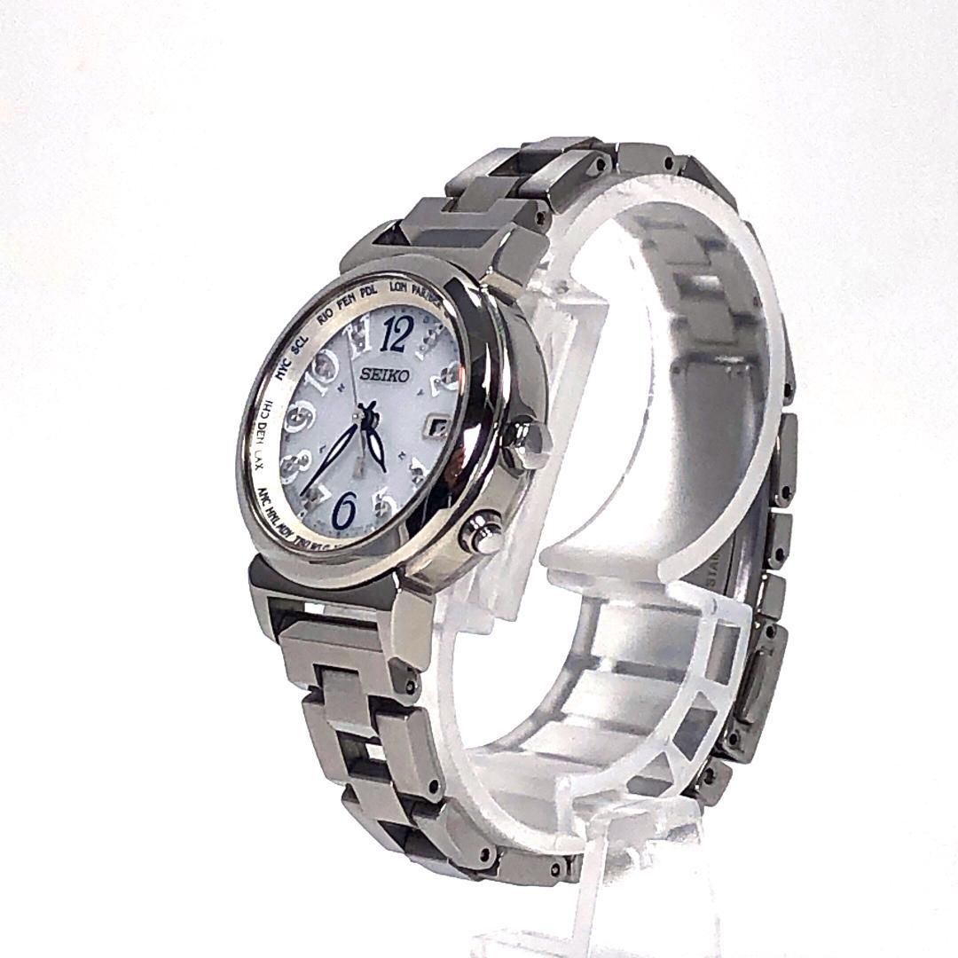 【美品】SEIKO セイコー／ルキア ラッキーパスポート 1B25-0AA0／ソーラークォーツ／ステンレス／シルバー