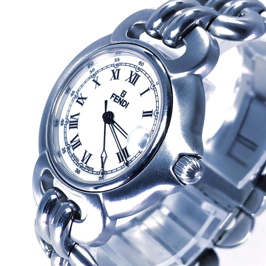 【美品】FENDI フェンディ／1600／クォーツ／ステンレス／シルバー・ホワイト
