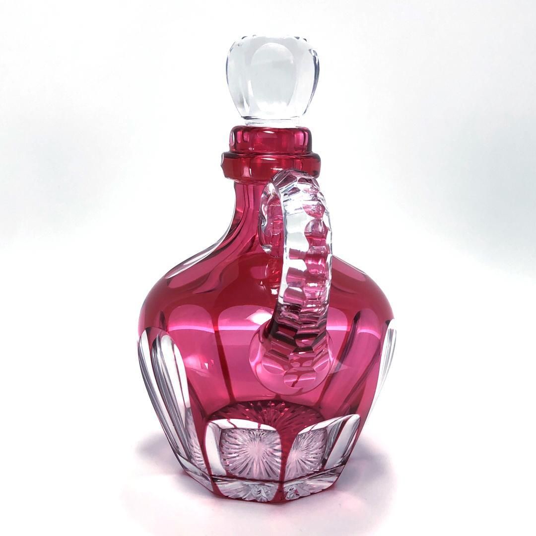 【アンティーク・美品】Old Saint Louis オールド サンルイ／色被せ デキャンタ 水差し／クリスタルグラス／クリア・レッド