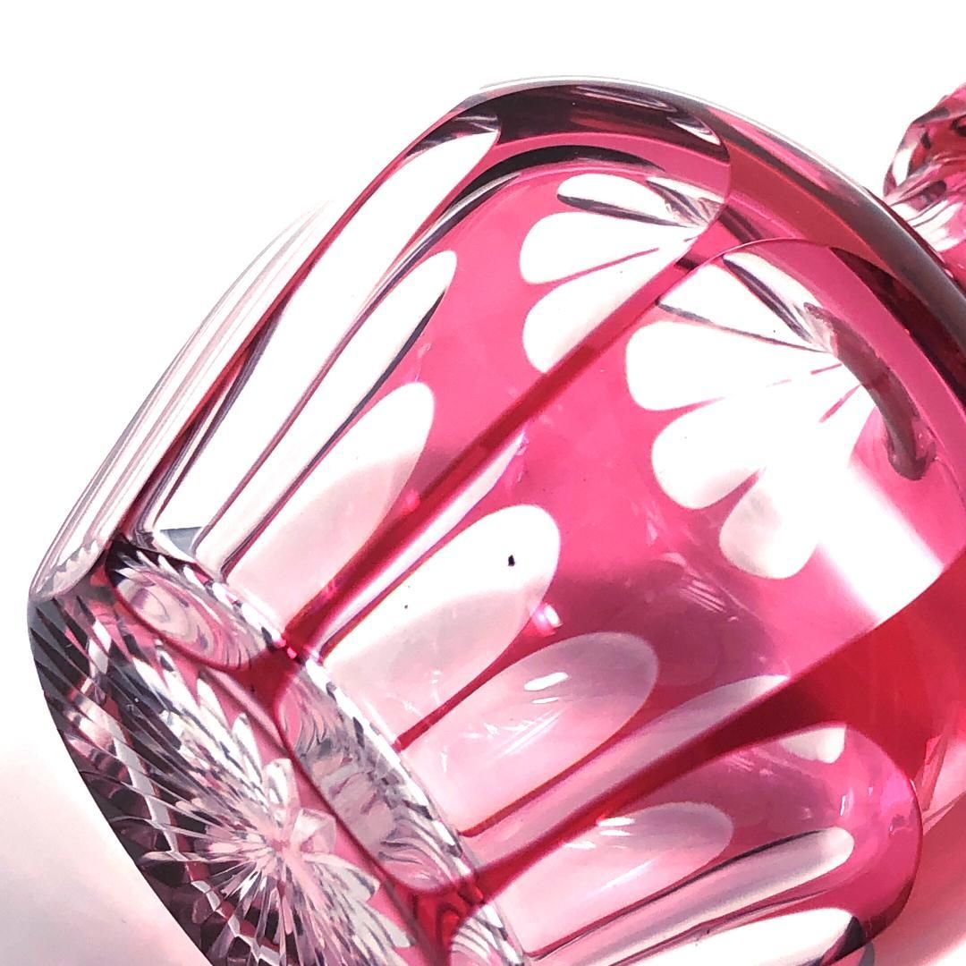 【アンティーク・美品】Old Saint Louis オールド サンルイ／色被せ デキャンタ 水差し／クリスタルグラス／クリア・レッド