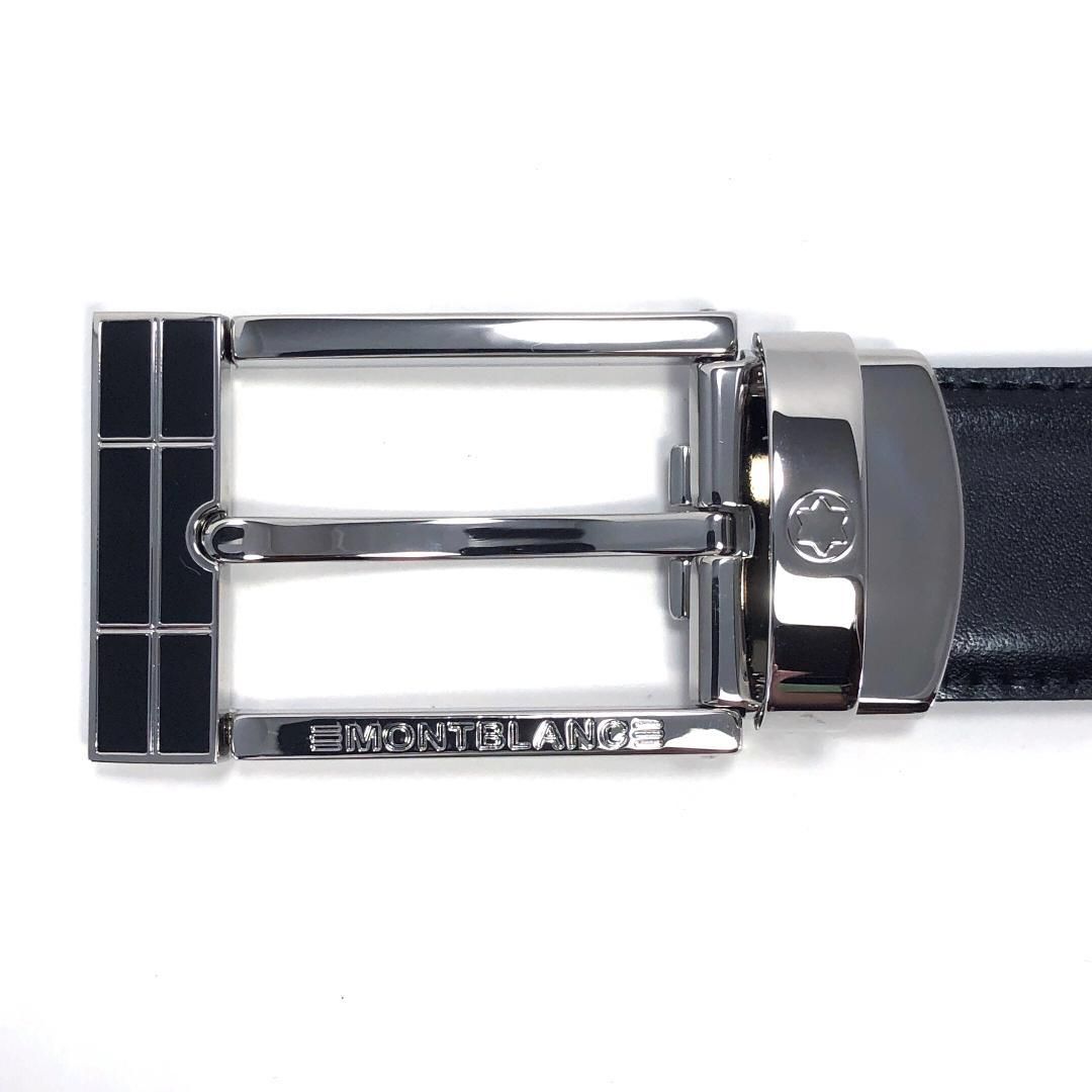【美品・ケース付き】Montblanc モンブラン／コンテンポラリーライン スターウォーカー ベルト／レザー・メタル／ブラック・シルバー