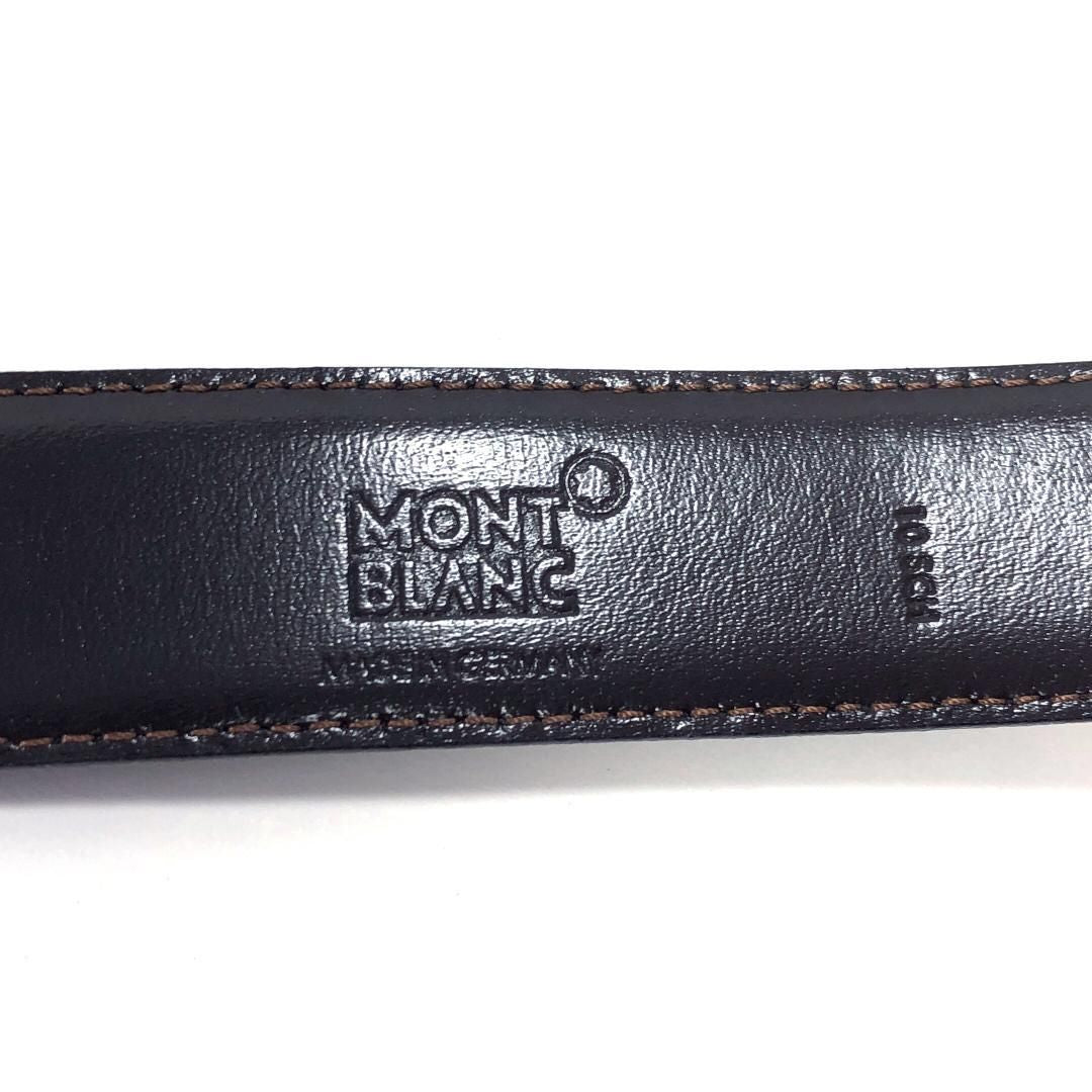 【美品・ケース付き】Montblanc モンブラン／コンテンポラリーライン スターウォーカー ベルト／レザー・メタル／ブラック・シルバー