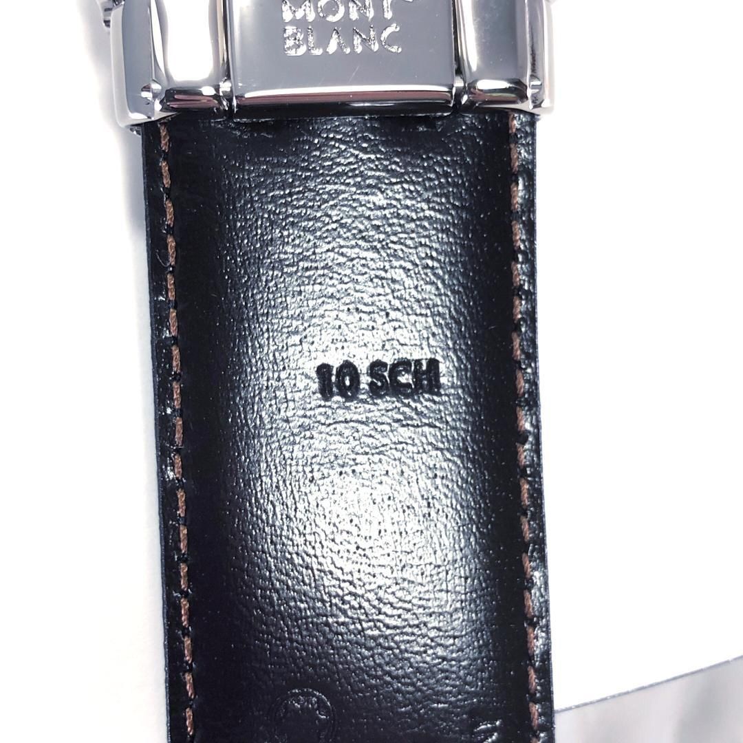 【美品・ケース付き】Montblanc モンブラン／コンテンポラリーライン スターウォーカー ベルト／レザー・メタル／ブラック・シルバー