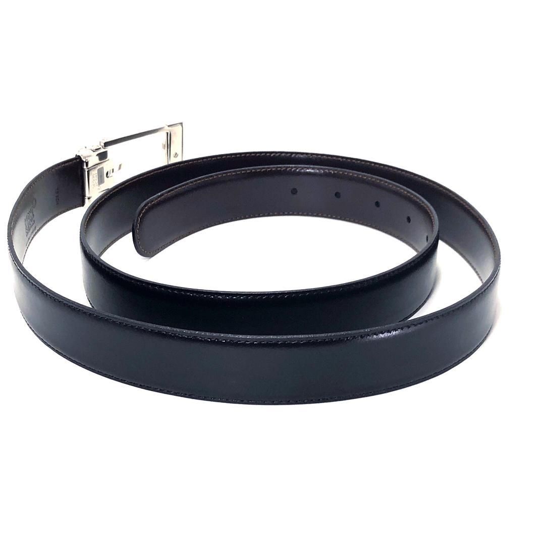 【美品・ケース付き】Montblanc モンブラン／コンテンポラリーライン スターウォーカー ベルト／レザー・メタル／ブラック・シルバー