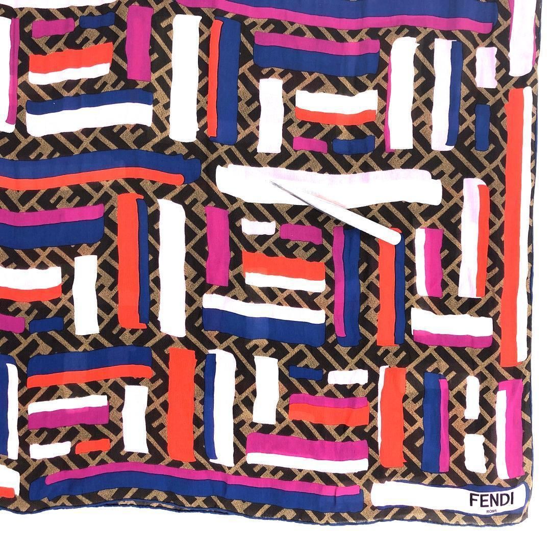FENDI フェンディ／FF ズッカ柄 ストール／シルク／マルチカラー