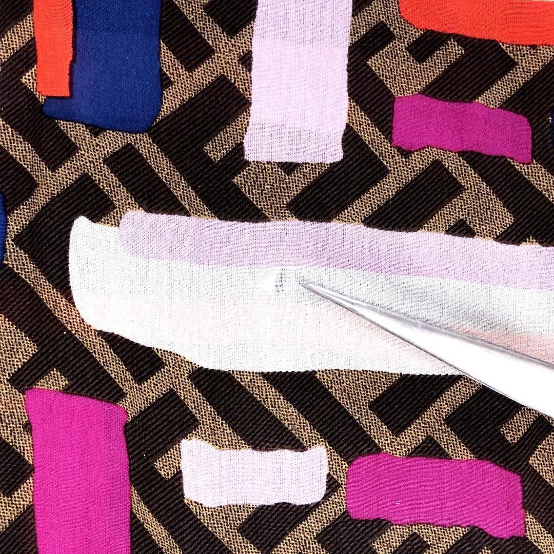 FENDI フェンディ／FF ズッカ柄 ストール／シルク／マルチカラー