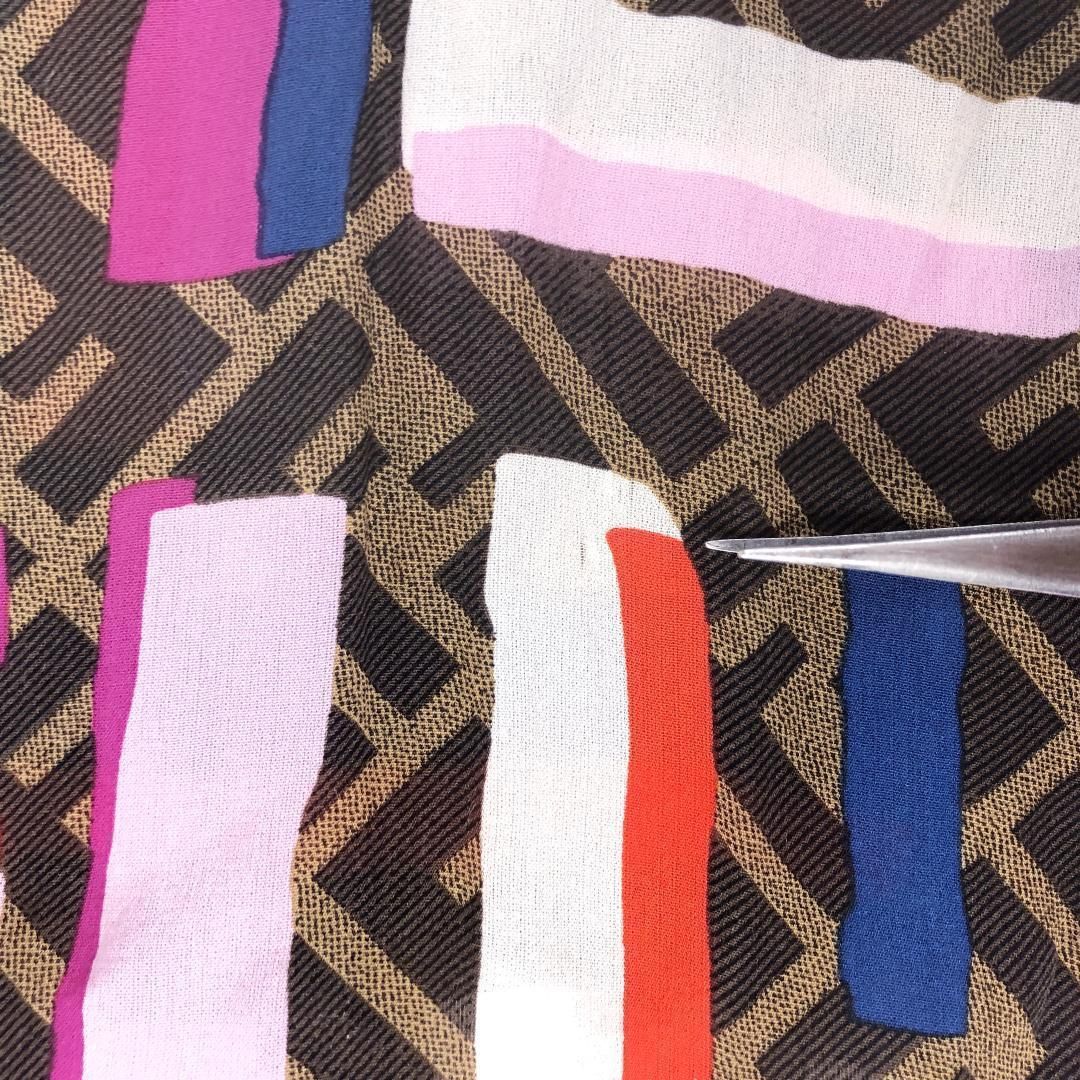 FENDI フェンディ／FF ズッカ柄 ストール／シルク／マルチカラー