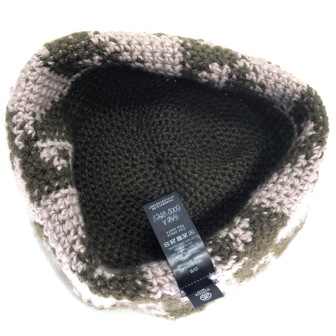 【美品】STUSSY ステューシー／WAVES ニット バケットハット／カーキ