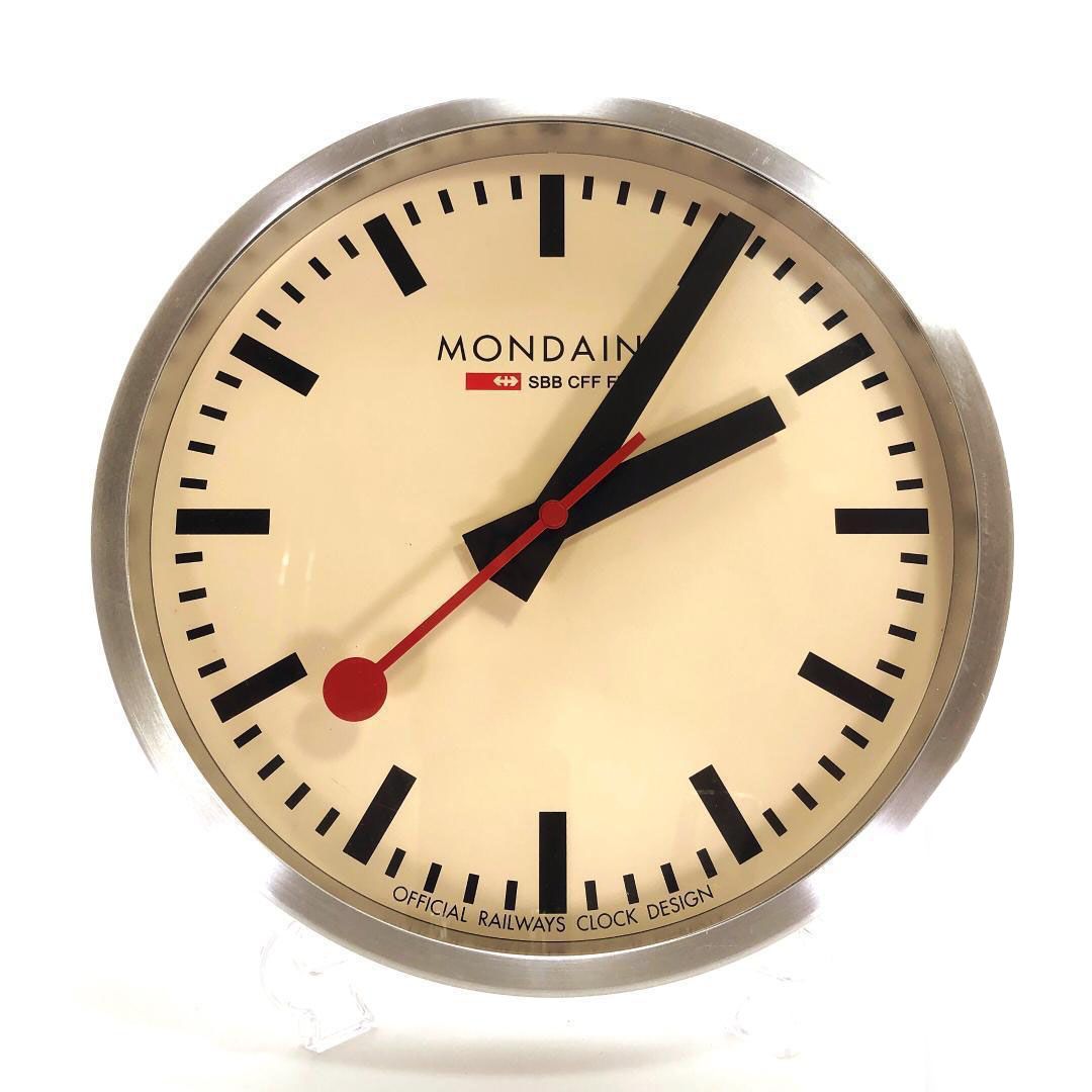 モンディーン／ウォールクロック A990.CLOCK.16SBB／クォーツ／シルバー・クリーム