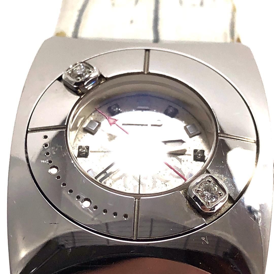 SEIKO セイコー／エム M 4J45-0AA0 2ポイントダイヤ／クォーツ／ステンレス・クロコダイル／ホワイト・シルバー