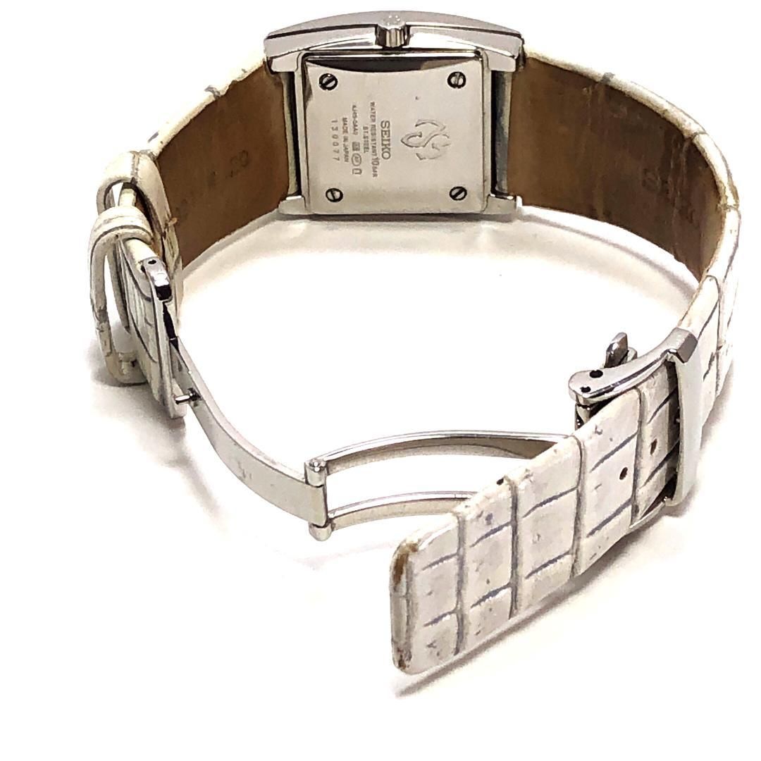 SEIKO セイコー／エム M 4J45-0AA0 2ポイントダイヤ／クォーツ／ステンレス・クロコダイル／ホワイト・シルバー
