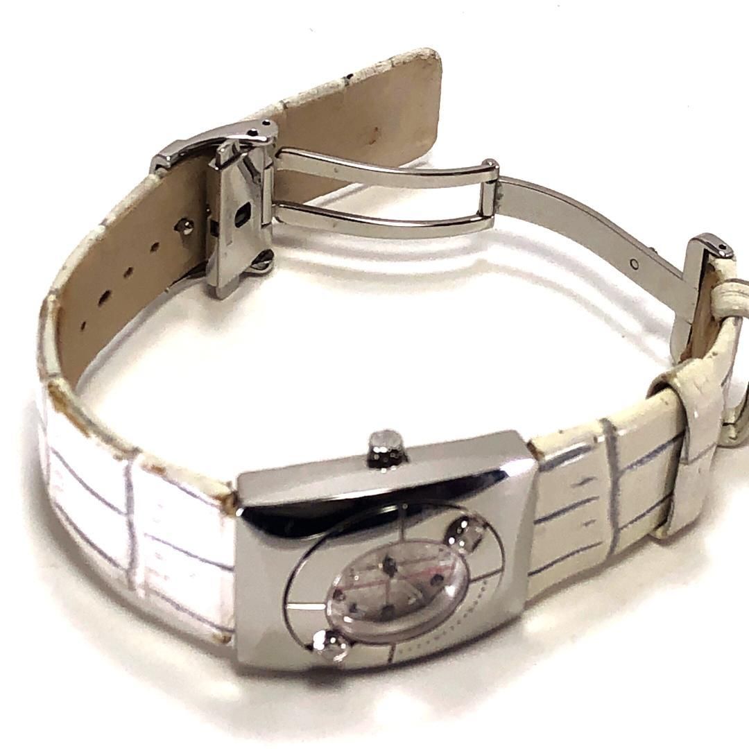 SEIKO セイコー／エム M 4J45-0AA0 2ポイントダイヤ／クォーツ／ステンレス・クロコダイル／ホワイト・シルバー