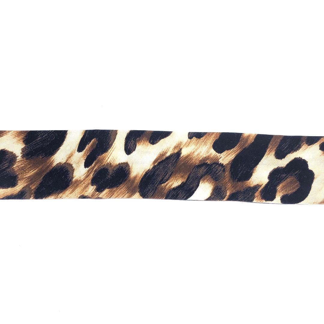 【美品】FENDI フェンディ／FF レオパード ヒョウ柄 ラッピー スカーフ／シルク／ベージュ・ブラック