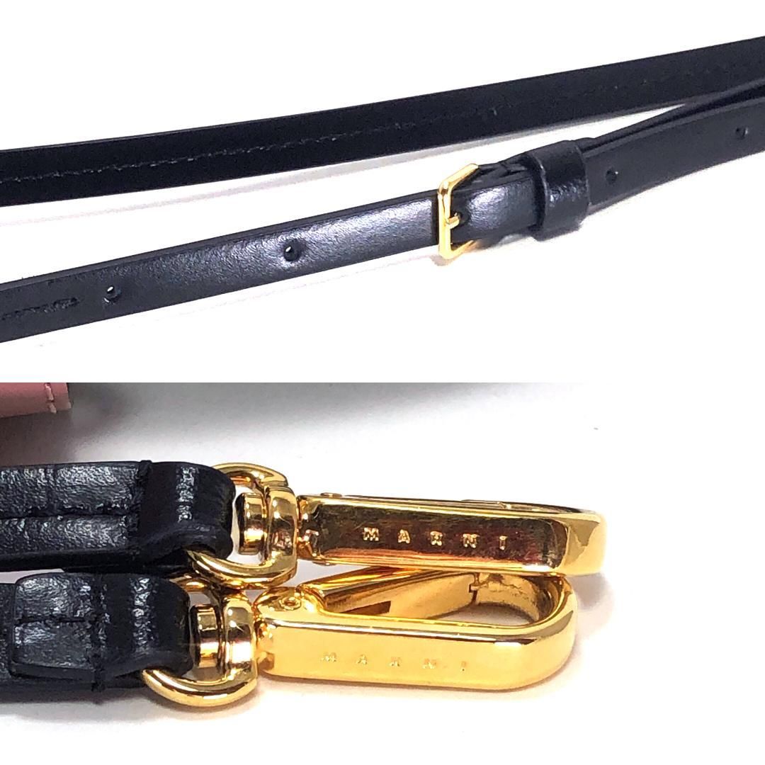 【美品】MARNI マルニ／ミュゼオ ナノ バイカラー 2way ショルダーバッグ／レザー／ホワイト・ピンク