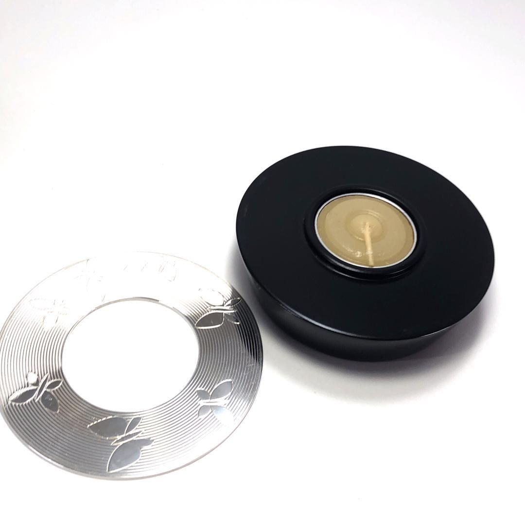 【美品】CHRISTOFLE クリストフル／キャンドルホルダー／シルバー・ブラック