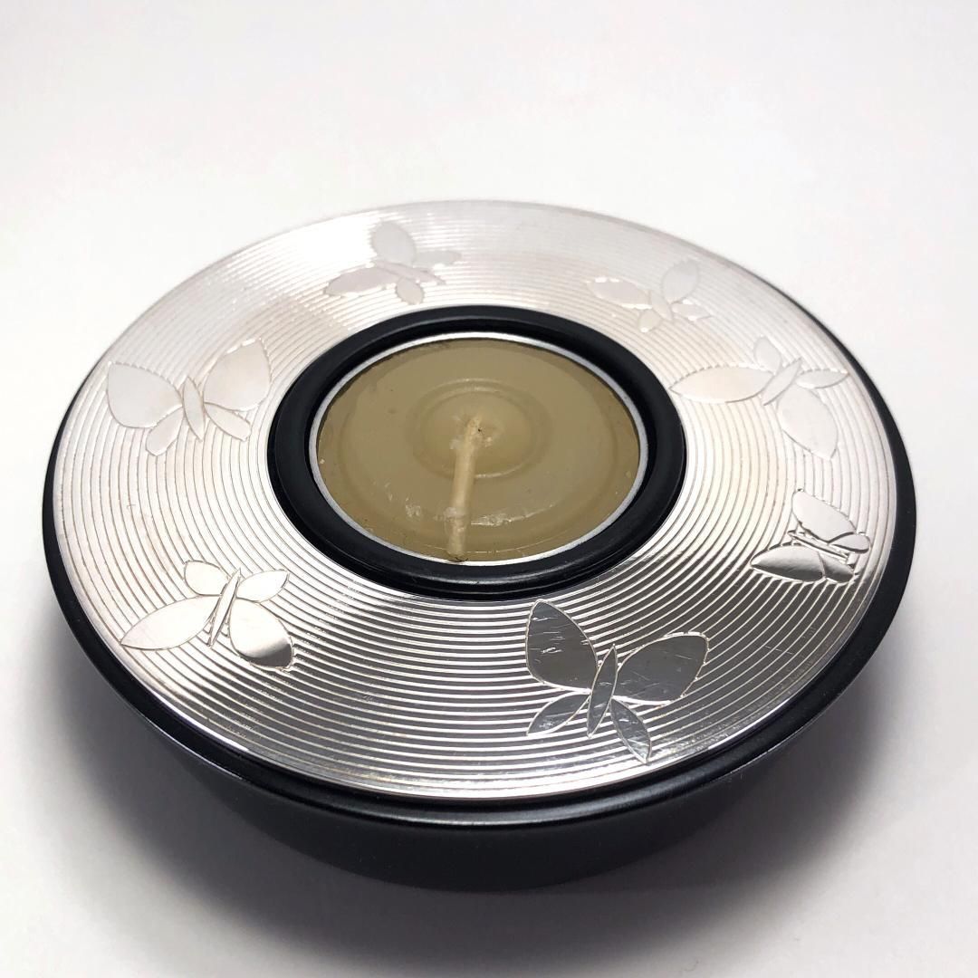 【美品】CHRISTOFLE クリストフル／キャンドルホルダー／シルバー・ブラック