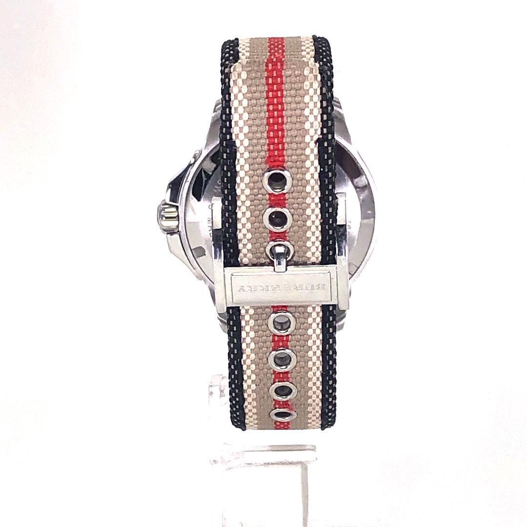 【美品】BURBERRY バーバリー／腕時計 デイト BU7609／クォーツ／ステンレス・キャンバス／シルバー・マルチカラー