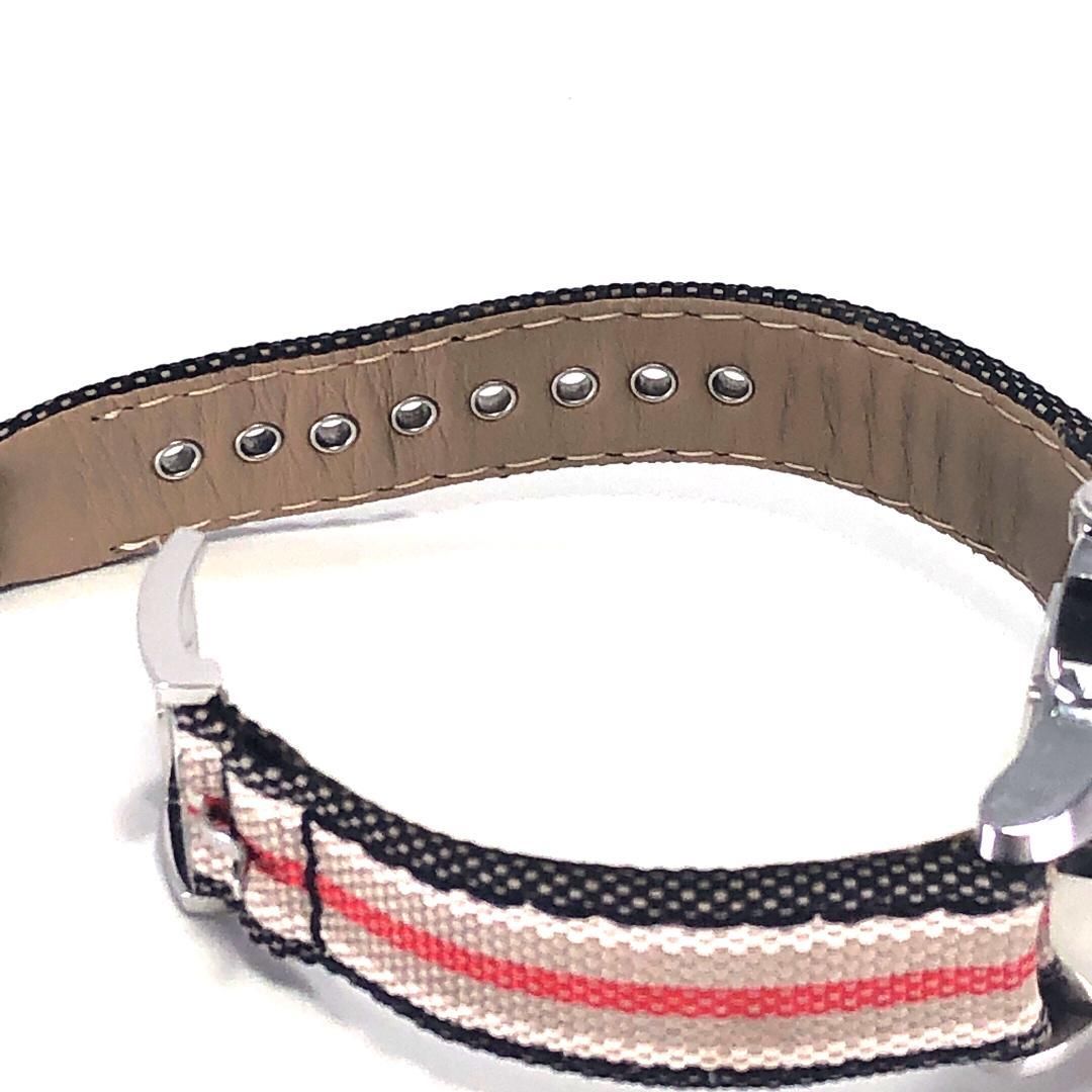 【美品】BURBERRY バーバリー／腕時計 デイト BU7609／クォーツ／ステンレス・キャンバス／シルバー・マルチカラー