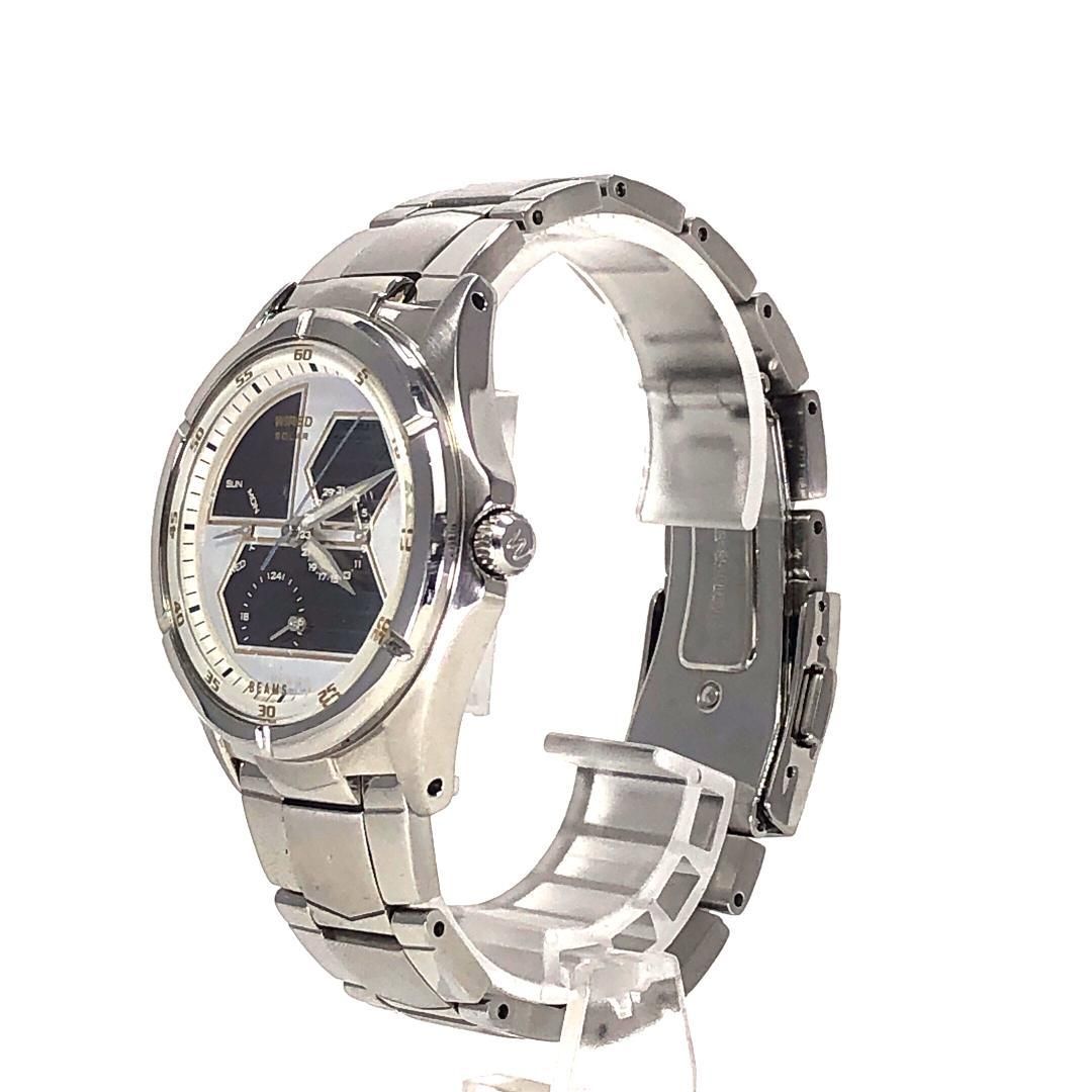 【美品・取説・箱付】SEIKO セイコー／ワイアード  ビームス コラボ  V14J-0AZ0／ソーラークォーツ／ステンレス／シルバー