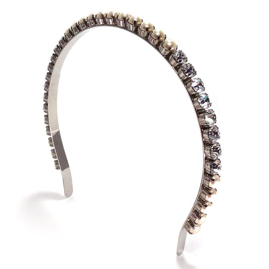 【美品】MIU MIU ミュウミュウ／カチューシャ 5JH004 2ARA／クリスタル ビジュー／シルバー・クリア