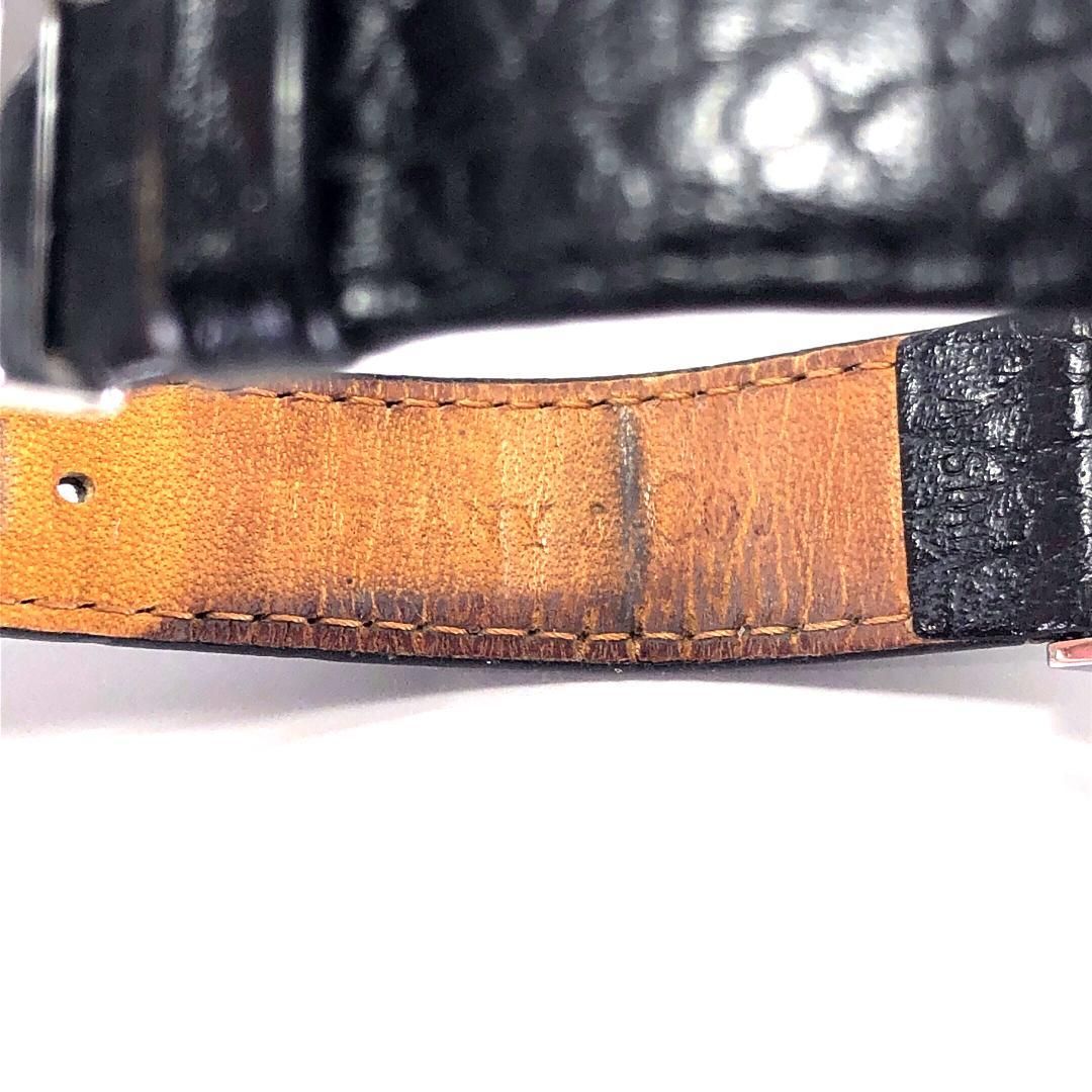 【美品・電池交換済み・ケース付き】Tiffany ティファニー／アトラス スクエア／クォーツ／ステンレス・レザー／シルバー・ブラック