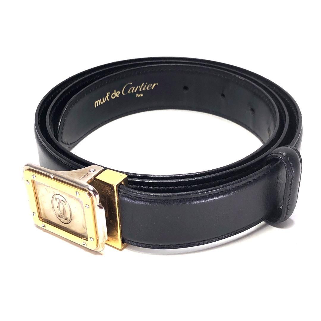 Cartier カルティエ／サントス マストライン ベルト ドゥーブルC／レザー・ステンレス・GP／ゴールド・シルバー・ブラック