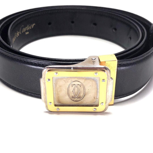 Cartier カルティエ／サントス マストライン ベルト ドゥーブルC／レザー・ステンレス・GP／ゴールド・シルバー・ブラック