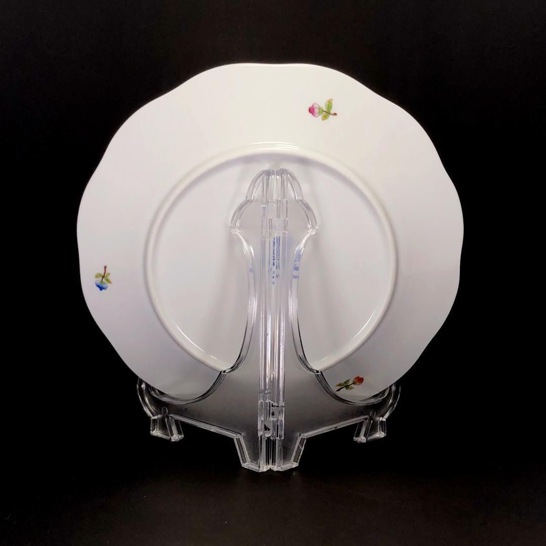 【美品】HEREND ヘレンド／ヴィクトリアブーケ プレート 皿／金彩／花・蝶・フローラル／ホワイト・マルチカラー