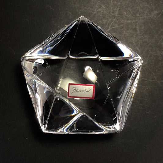 【美品】Baccarat バカラ／スターモチーフ ペーパーウェイト／クリスタルグラス／クリア／BC397