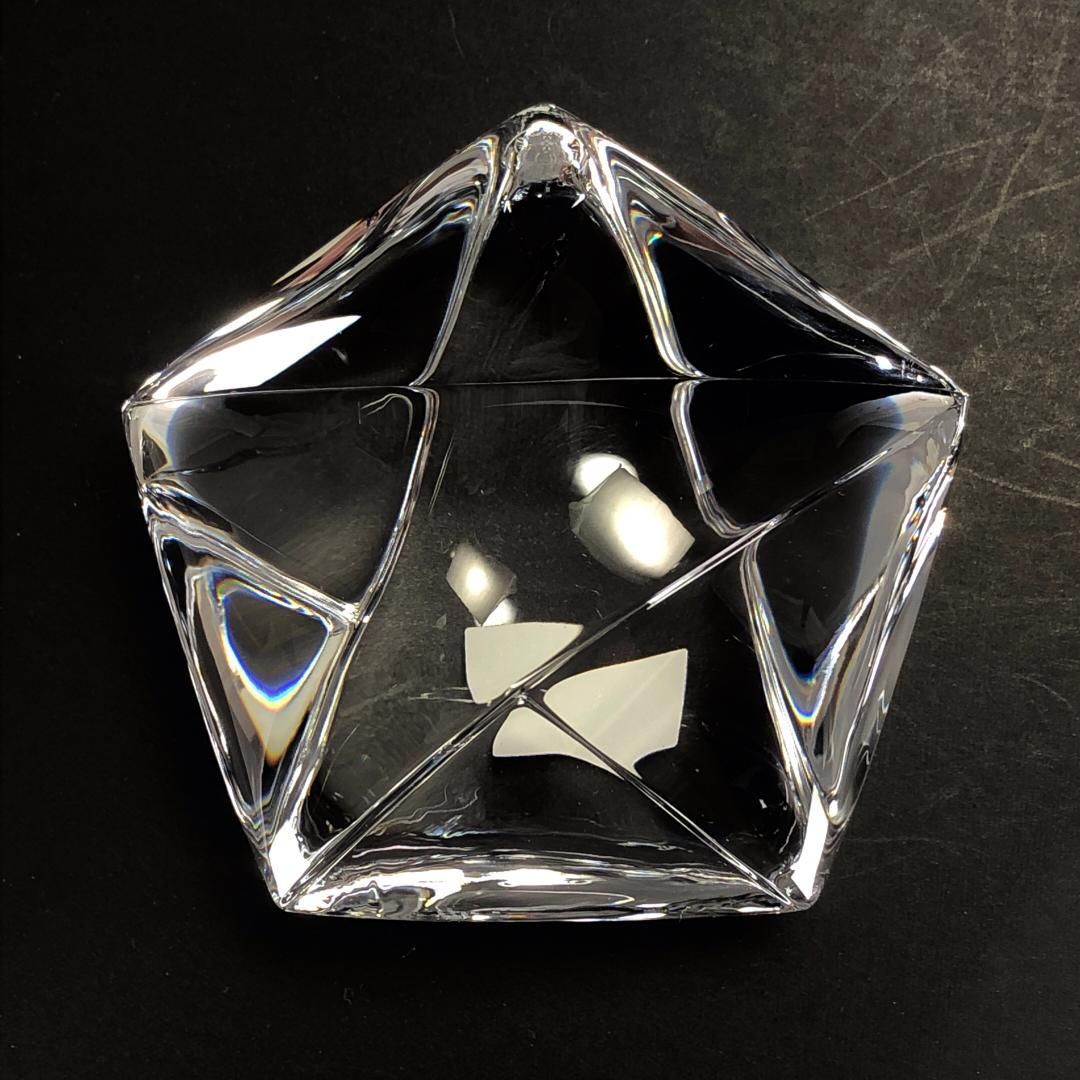 【美品】Baccarat バカラ／スターモチーフ ペーパーウェイト／クリスタルグラス／クリア／BC397