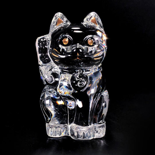 【箱付き】Baccarat バカラ／招き猫 クリスタル フィギュリン／クリスタルグラス／クリア／クリア・ゴールド／BC399