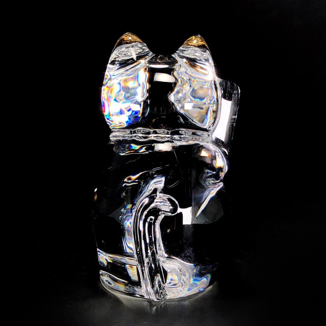 【箱付き】Baccarat バカラ／招き猫 クリスタル フィギュリン／クリスタルグラス／クリア／クリア・ゴールド／BC399