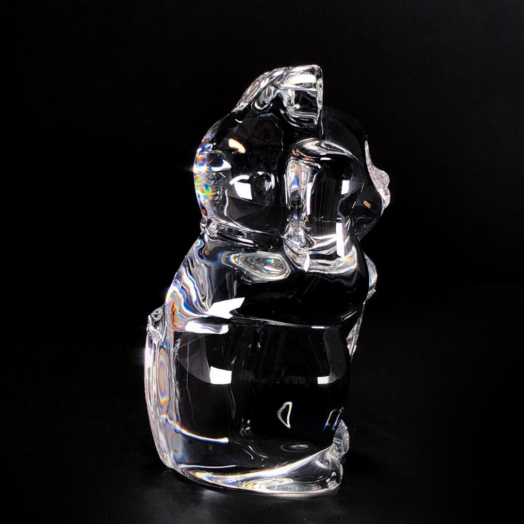 【箱付き】Baccarat バカラ／招き猫 クリスタル フィギュリン／クリスタルグラス／クリア／クリア・ゴールド／BC399