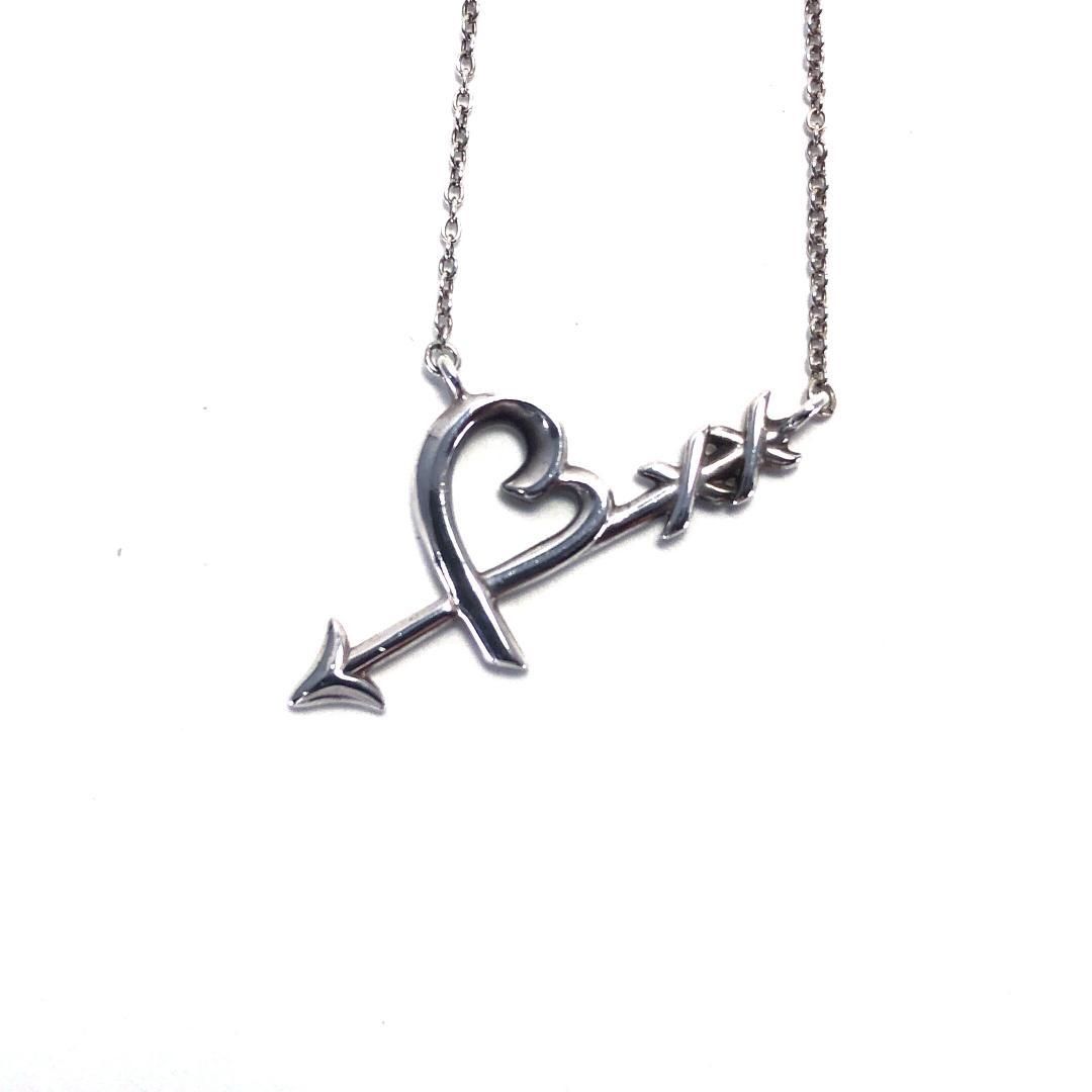 【美品・箱付】Tiffany ティファニー／パロマ・ピカソ ラビングハート アロー ネックレス／SV925／シルバー