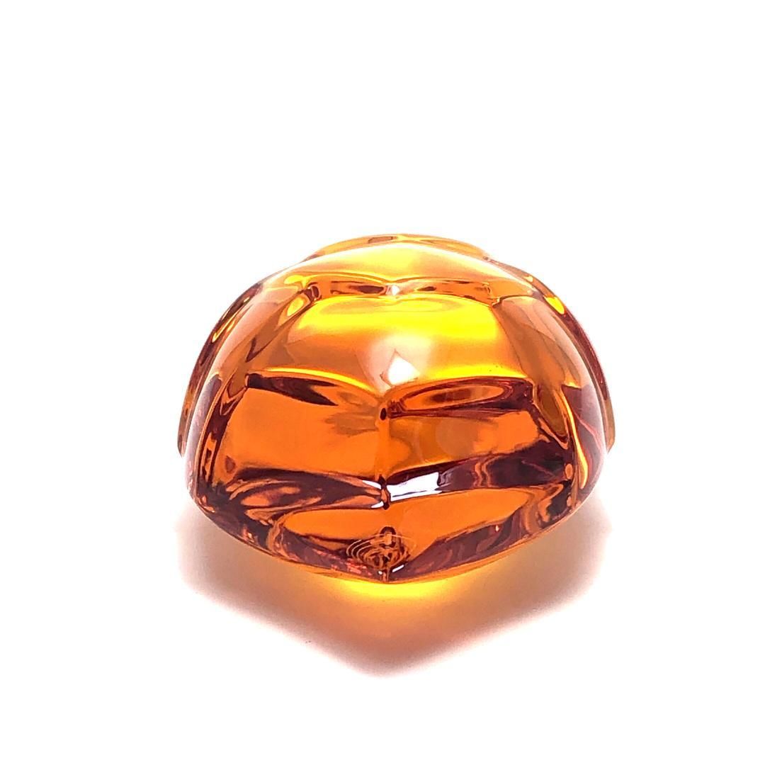 【美品・箱付き】Baccarat バカラ／タートル クリスタル ペーパーウェイト／クリスタルグラス／オレンジ／BC412