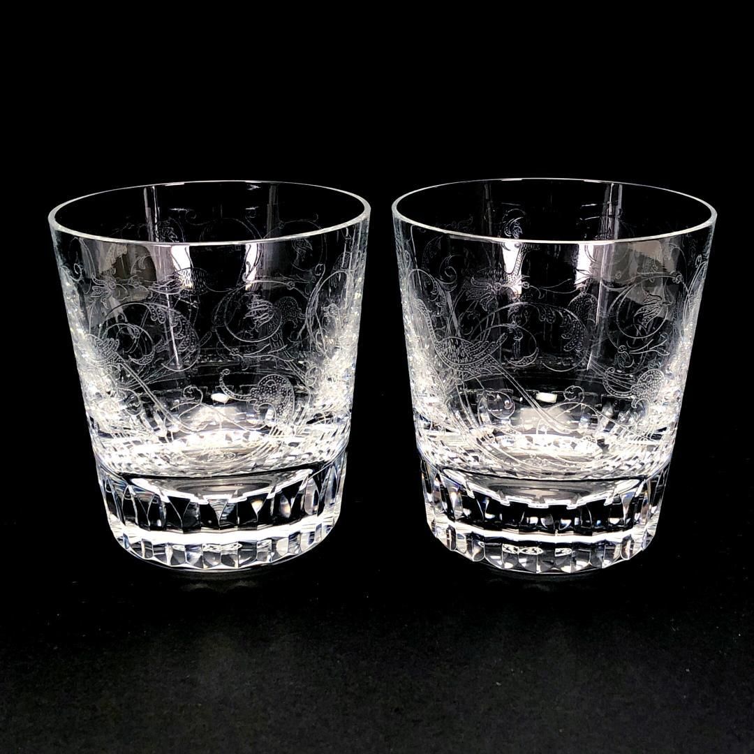 【美品・箱付き】Baccarat バカラ／パルメ ペア タンブラー スピリットグラス／クリスタルグラス／クリア／BC416